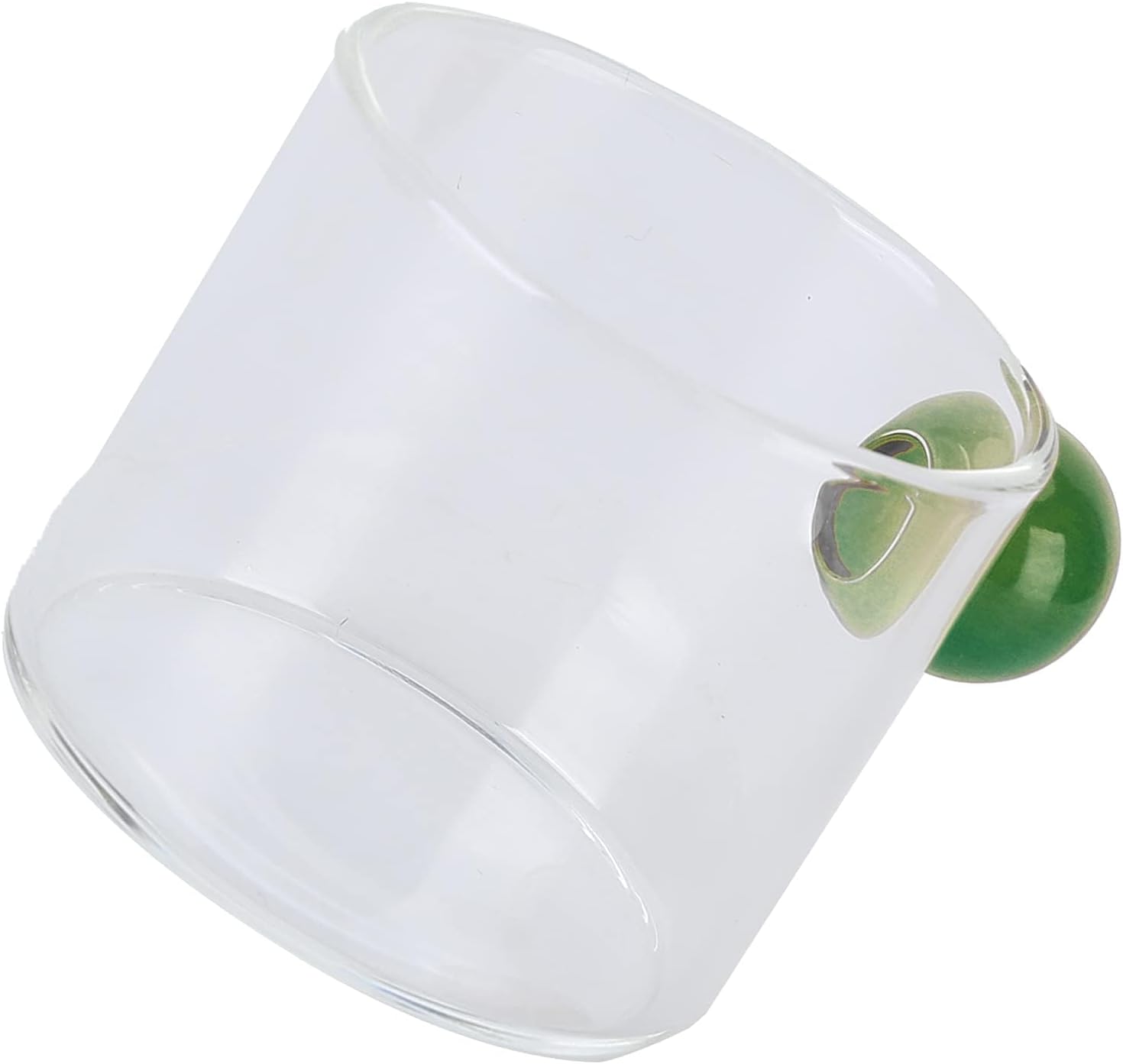 Glass Espresso Cup 120ml, Borosilicate Clear Coffee Mug with Ball Handle