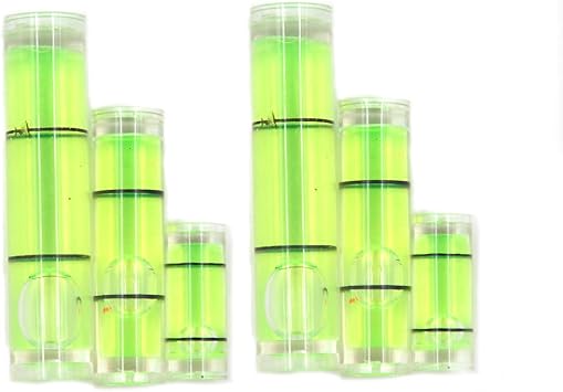 Inclinometer Spirit Bubble Level tube Vial Gradienter 6x15mm, 7x26mm,8x31mm,6 Piece