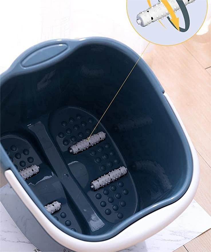 足湯 足湯バケツ フットバス 足湯器 深めのバケツ 足洗い台 ひざ上 ふくらはぎ 保温 プラスチック マッサージ プラス 厚手 家庭用 健康バケツ 足湯バケツ (高い,B)