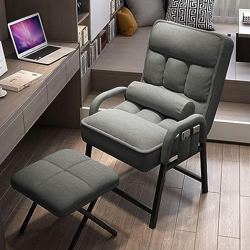 Catálogo para Comprar On-line Sillones con reposapiés - solo los mejores. 45 MOGGED Silla Decorativa con otomana, Moderna Silla de salón con reposapiés tapizado, sillón con Patas de Madera, cómoda Silla de Lectura for Dormitorio, Sala de Estar