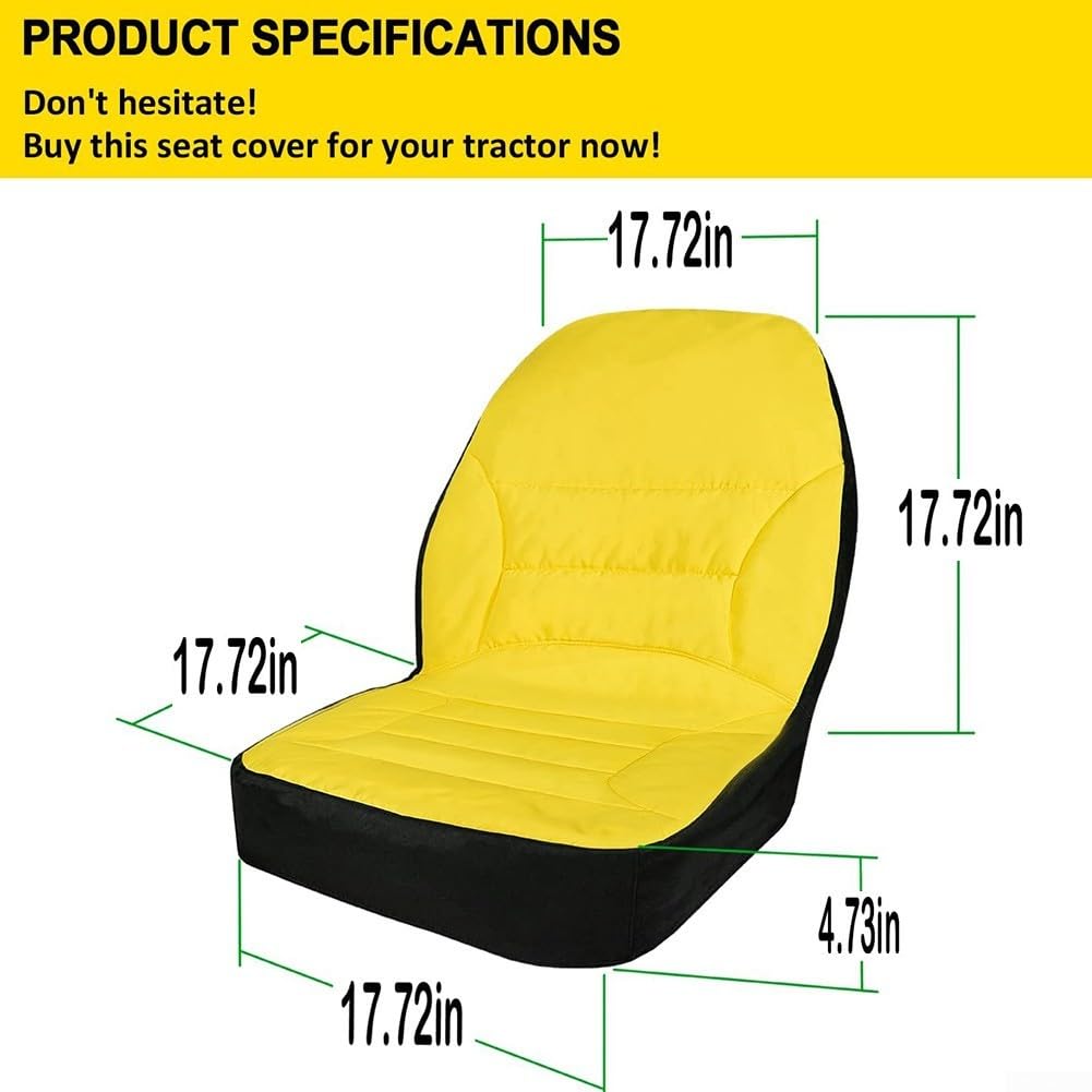 Coprisedile per trattore, sedile trattore, Fodera Protettiva per Sedile, LP68694 CPLP68694 Kit di ricambio per trattore da giardino 1025R 2025R, cotone giallo, vestibilità personalizzata