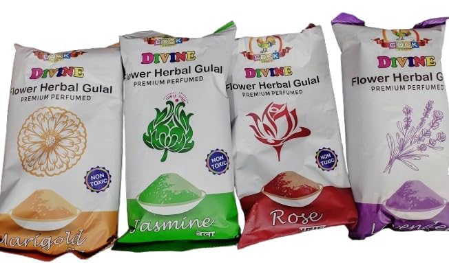 Image of Value Pack of 4 Organic Holi Gulal Colors - 280Grams Gift Pack of Herbal Holi Gulal - Skin Friendly and Best Gift for Holi
