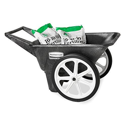 Rubbermaid Commercial Big Wheel Cart, 200 Pound Capacity, Black, FG565461BLA