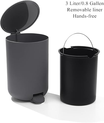 Miniatura 8 de GAHEFY Juego de accesorios de baño rosa con bote de basura pequeño de 3 litros0.8 galones, soporte para cepillos de dientes, dispensador de jabón,