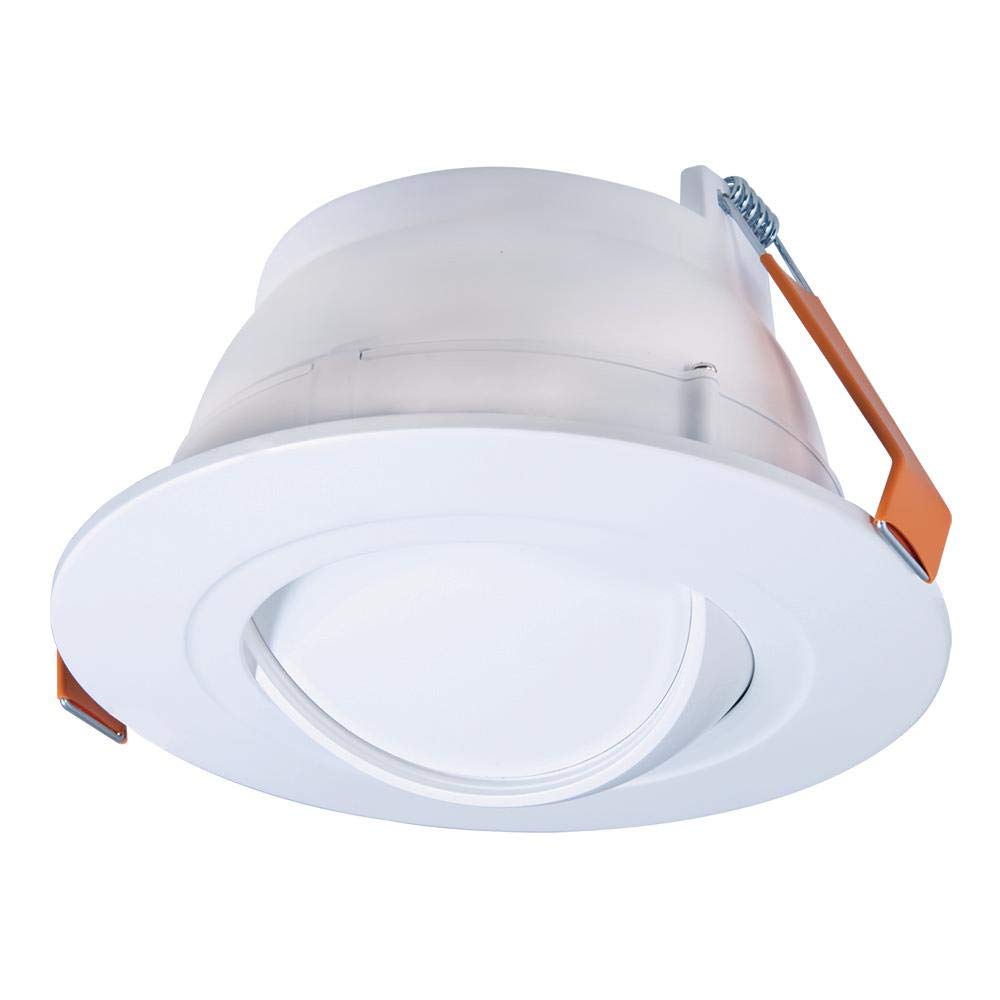 HALO RA 6 inch Integrated Recessed Ajustable Gimbal LED Light Kit, Canless, Selectable CCT (2700K, 3000K, 3500K, 4000K, 5000K), 600 Lumens White