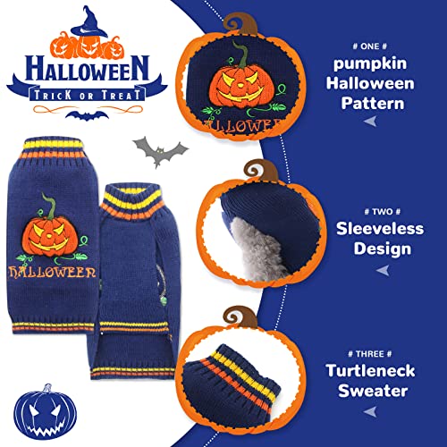 Dog Halloween Costumes Funny Pumpkin Dog Sweater Vest Puppy Clothes Soft Knit Pullover Outfits Halloween Costumes for Small Medium Large Dogs Cats Kitten Chihuahua Yorkie Dog Halloween Costumes Funny Pumpkin Dog Sweater Vest Puppy Clothes Soft Knit Pullover Outfits Halloween Costumes for Small Medium Large Dogs Cats Kitten Chihuahua Yorkie
