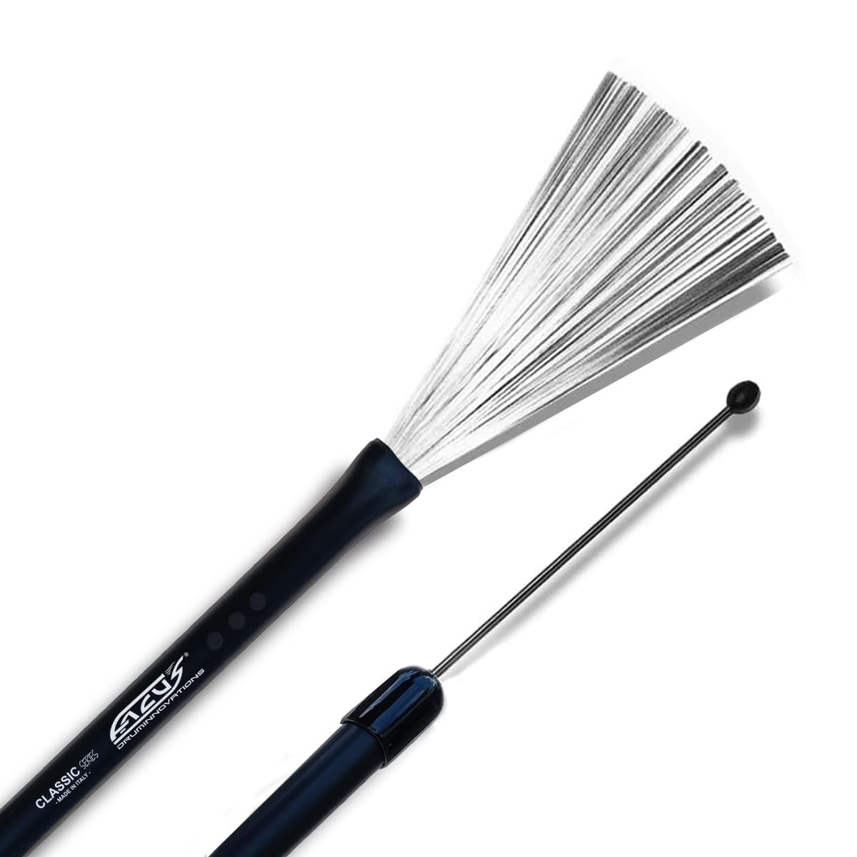 Facus Brushes Classic Spazzola Metallica Innovativa e Brevettata - Sistema di bloccaggio (3 Posizioni) con Molla e Sfera per un'ottima stabilità. Manico in alluminio rivestito in gomma.