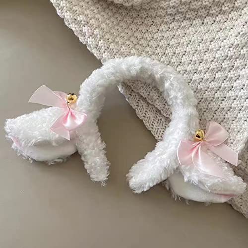 Tanmo Lammkopfband, Tierform, Plüschohren, zum Waschen von Haarbändern, Stirnbänder für Kinder, Unisex, 1 Stück (1er Pack)
