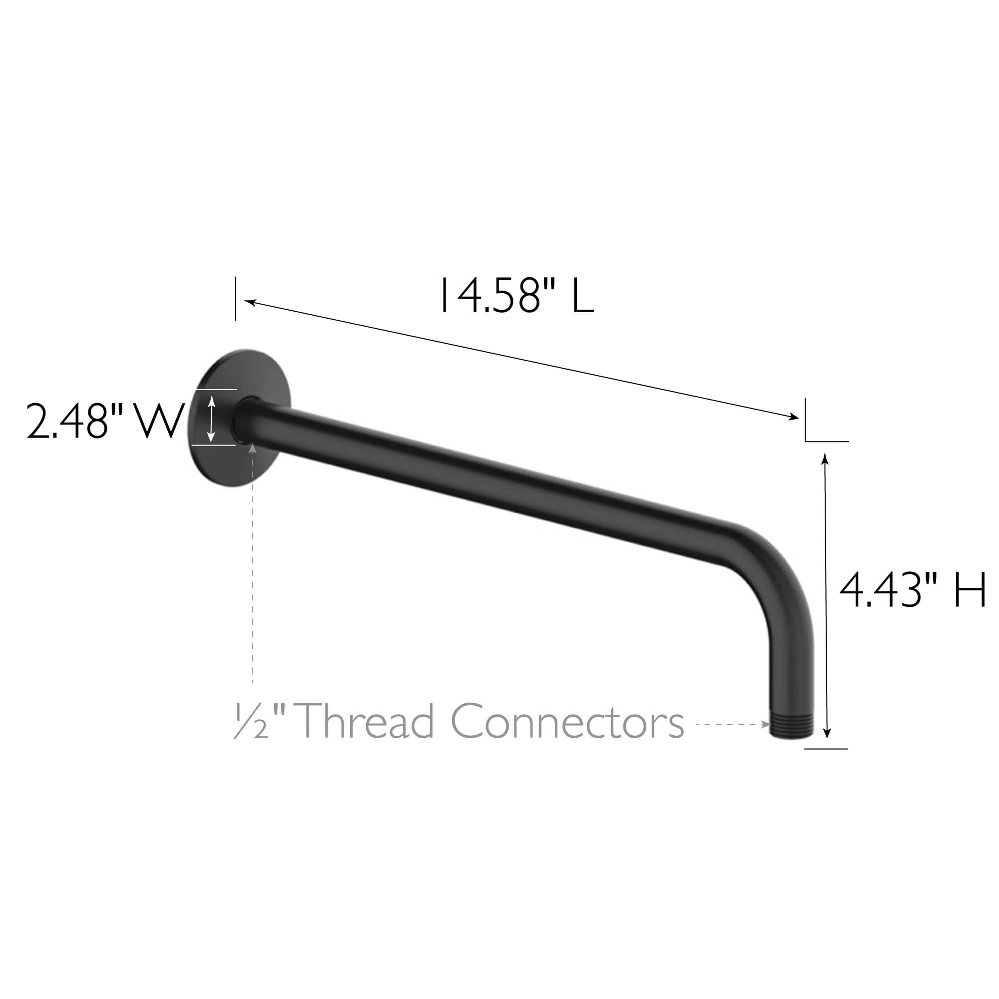 Design House 841494-MB Brazo de ducha y brida de 90 grados, negro mate