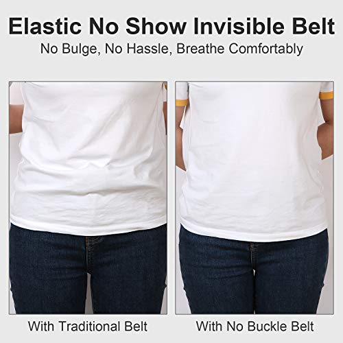 Whippy Buckle Free Comfortable Elastic Belt For Women Or Men, Buckle-Less No Bulge No Hassle Invisible Belts, Black, Small Size 22-36 Inches #TOP4