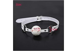 45mm White PU Leather Breathable Ball Gag Mouth Restraint