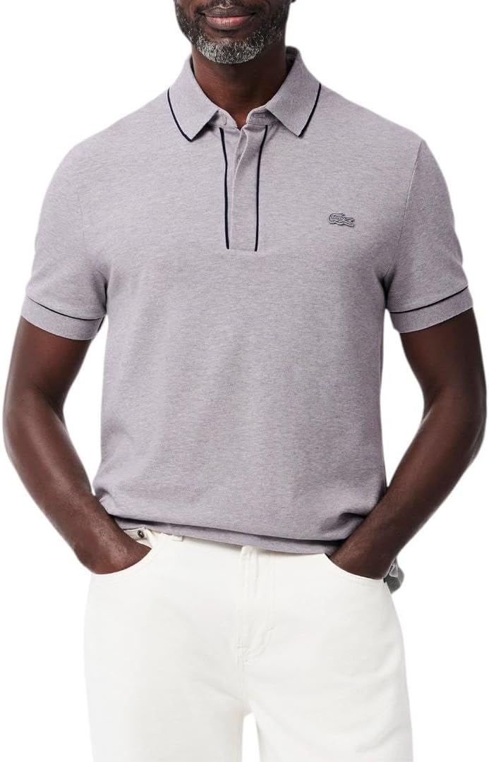 Lacoste Mens Regular Fit Paris Contrast Stretch Piqué Polo Shirt
