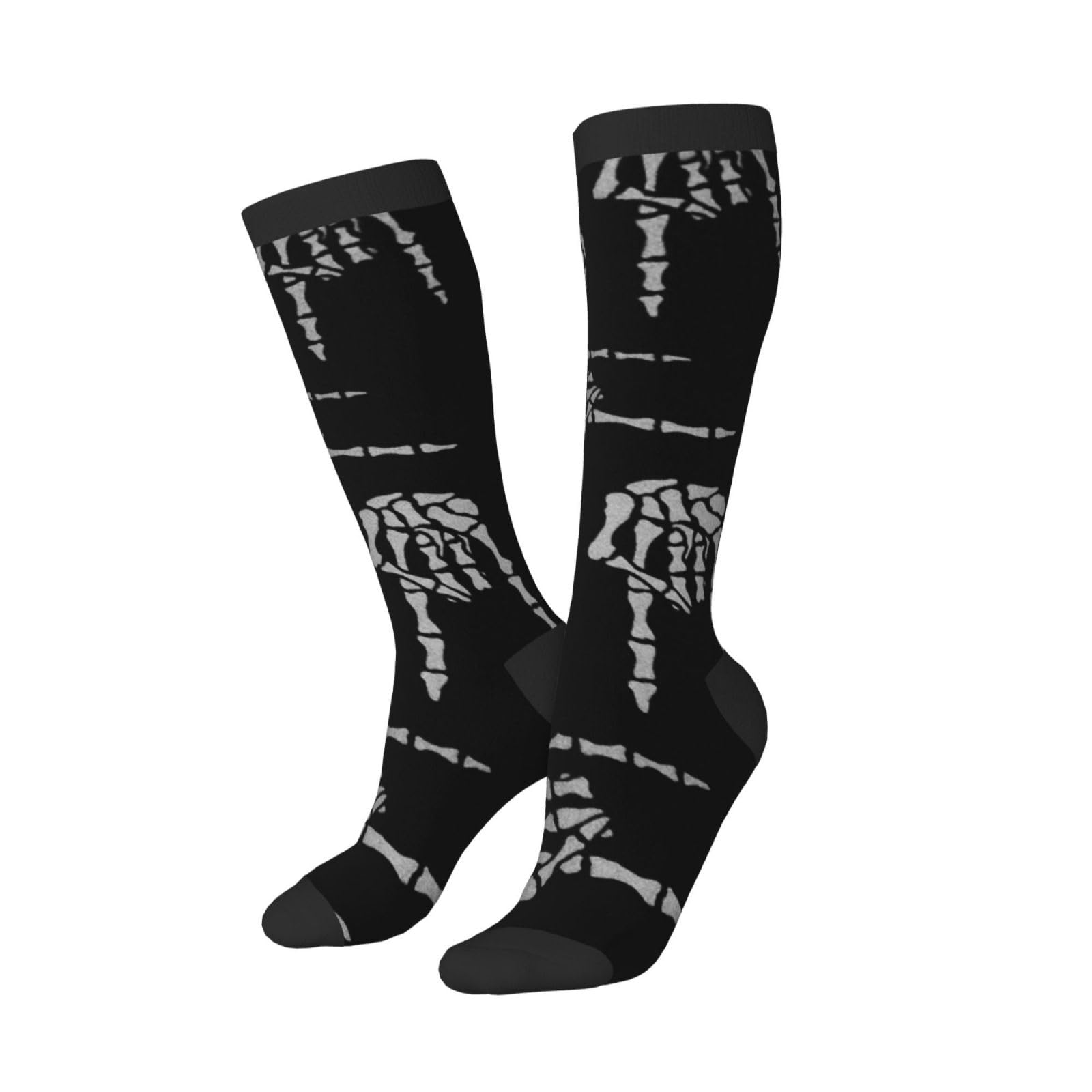 Smazdfxx Unisex As Pic Heavy Metal Skull Rock Hand Funny Socks,Soft & Breathable Fun Socks For Men & Women