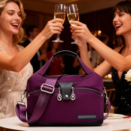 Sac à main grand taille femmes avec compartiments et bretelle réglable