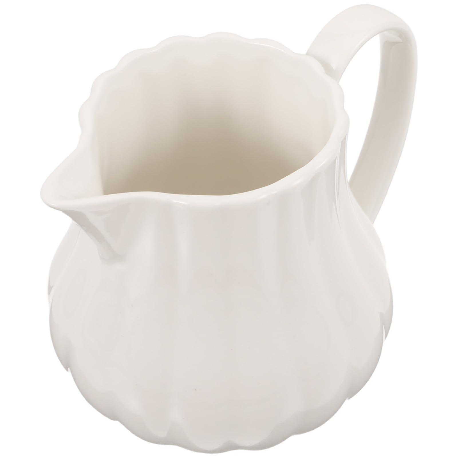 Pot à lait en céramique 240 ml avec poignée ergonomique blanche