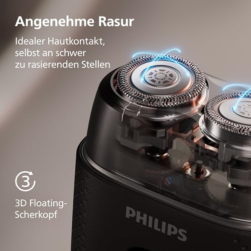 Philips Rasierer Series 500 - kompakter Elektrorasierer für Herren, 3D-Scherkopf, elektrischer Nass- und Trockenrasierer, Reiseetui… – Ansicht 4