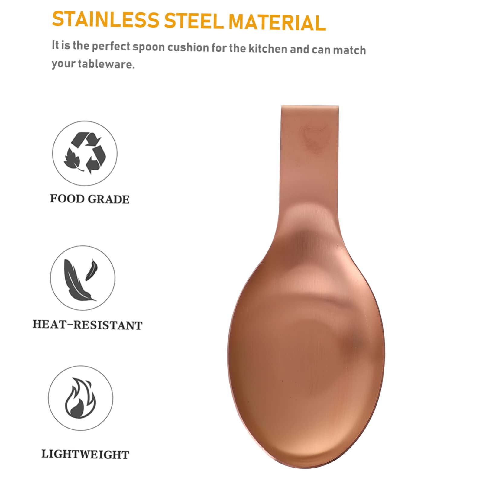 HOLIDYOYO 1pc Stainless Steel Spoon Rest Shelving Brackets Stovetop Spoon Rest Spoon Holder Counter Tray Spoon Plate Spoon Ladle Rest Spoon Stand Spatula Ladle Rest Soup Ladle Holder Golden