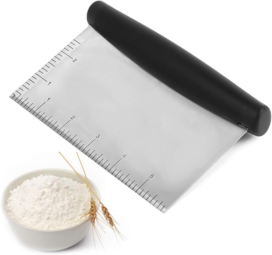 Outgeek Food Scraper Stainless Steel Gadget Multi-use Bowl Scraper Bench Scraper for Kitchen