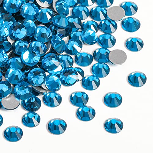 Image of Beadsland Flat Back Crystal Rhinestones, Indicolite, SS20, 2880pcs | Flatback Glass Gems, 4.6-4.8mm, for Nail Art Craft, Glue Fix