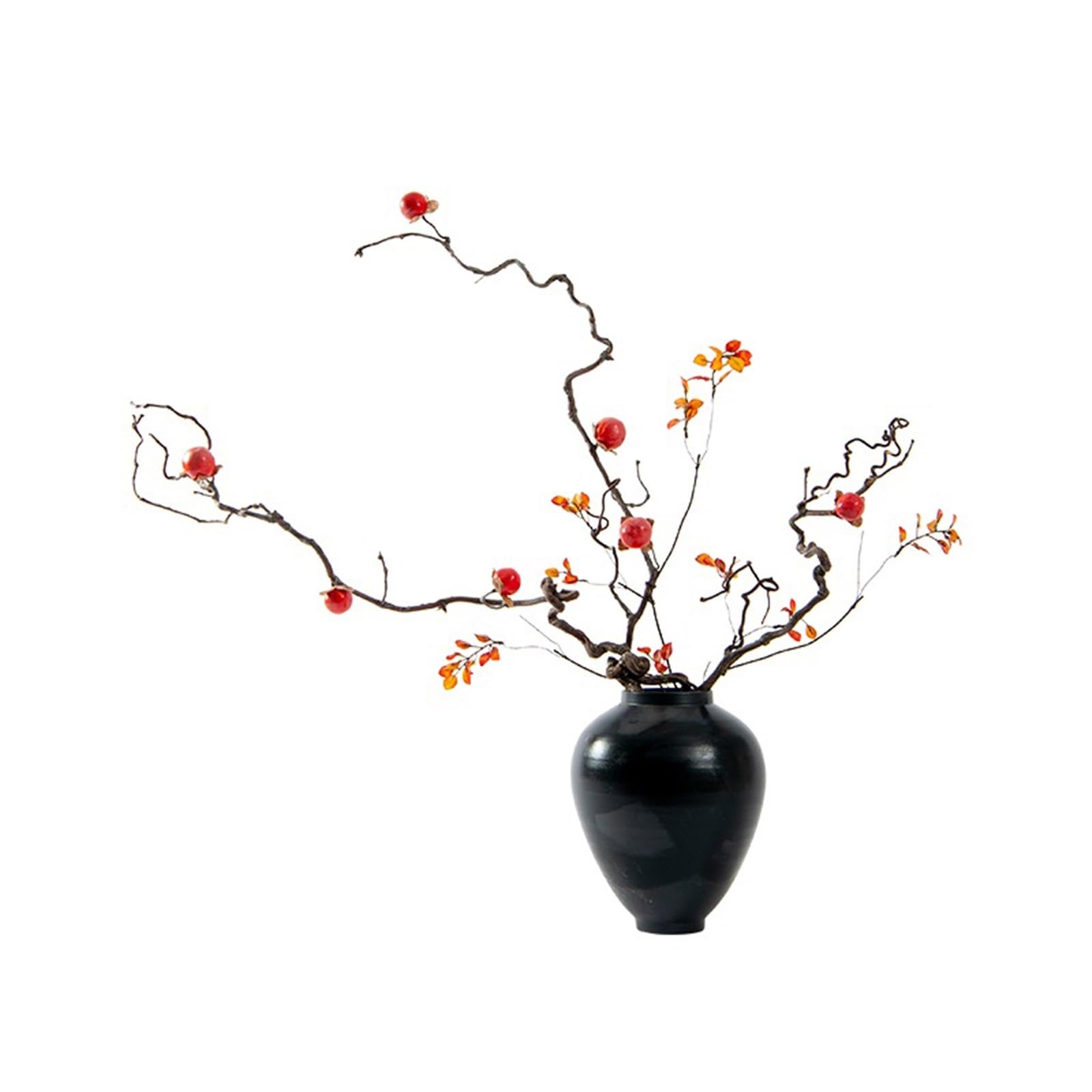 AYCDL Artificial Plants Indoor Chinese-style Simulated Floral Persimmon Fake Plant Dead Branches Bonsai Tea Room Living Room Decorations Fake Plant,