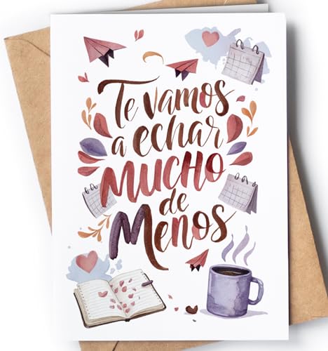 Tarjeta Despedida Compañero de Trabajo o Amigo - Regalo de Despedida Trabajo - Postal para Compañera de Trabajo, Jefe, Empleado o Amigo que se va - Regalo Gracioso para Compañeros de Trabajo - EU 181