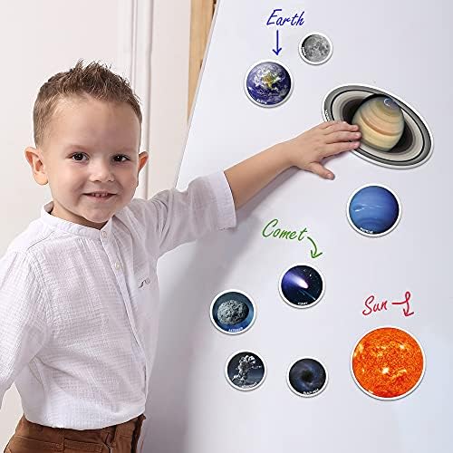 magdum SPACE Photo Solar System Learning Magnets for kids- Planet Astronomy Universe Galaxy Magnets for Fridge- Magnetic EDUcational toys toddlers baby 3 year- Astrology Planets Space-lover BEST GIFT