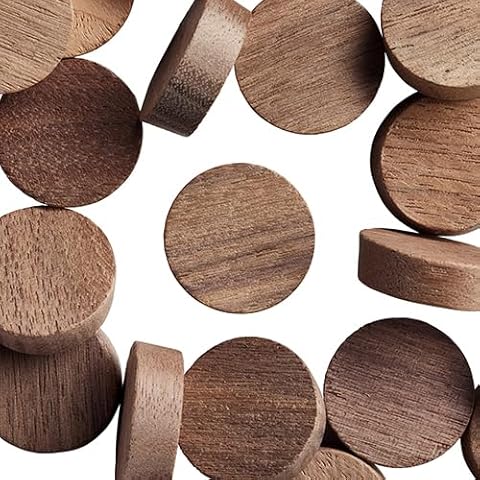 WidgetCo 3/4" Walnut Wood Plugs, Face Grain, Woodworking Plugs, Can Be Sanded, Stained, or Painted (Qty 100) Cover