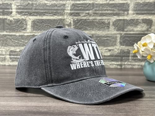 Image of Fishing Baseball Cap for Men Women, Adjustable Embroidered Fish Hat | Fishing Gear, Outdoor Adventure Design, Precision Embroidery Craft, One Size Adjustable Fit