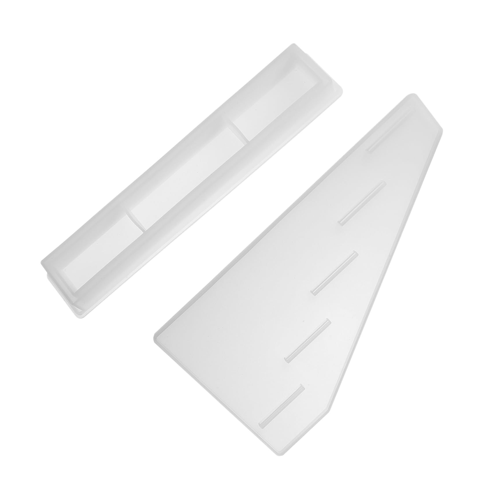 STOBOK Lot de 2 moules en silicone pour étagère de rouge à lèvres - Moule de rangement pour rouge à lèvres - Moule époxy pour fabrication de cartes - Blanc