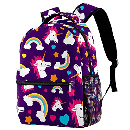 Sac d'école motif vie marine et licorne arc-en-ciel pour fille et garçon