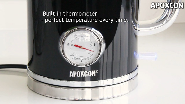 Hervidor eléctrico APOXCON retro 1.8 L acero inoxidable miniatura 7