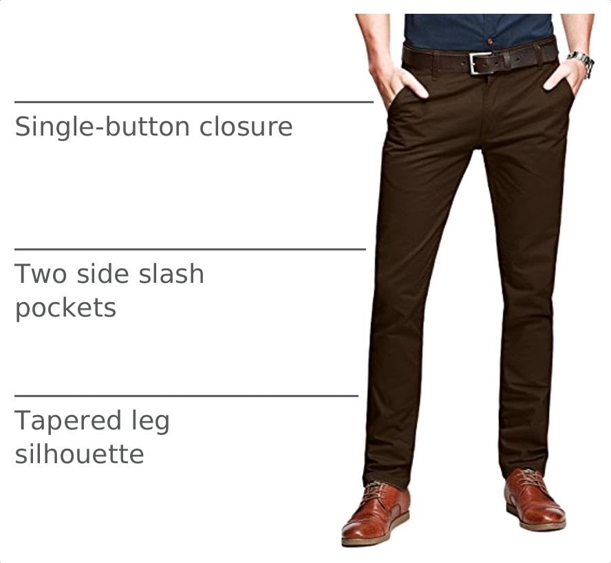 Image of Match Mens Regular-Fit Casual Flat Front Chino Pants