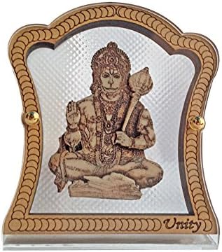 SPEDYUnity Hindu God Idol Hanuman Ji Wooden & Glass Temple for Car Dashboard, Gifting on Religious Festivals,Occassions/Decoratives