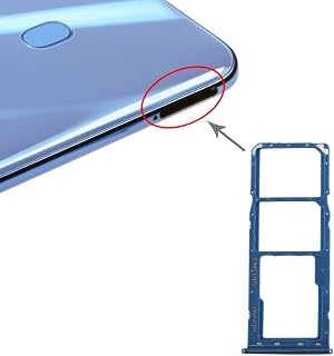 Card Socket SIM Card Tray + SIM Card Tray + Micro SD Card Tray for Galaxy A20 A30 A50 (Black) Replacement Parts (Color : Blue)
