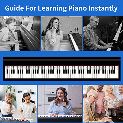 Removable Piano Keyboard Note Labels,Piano Key Notes Guide Overlay For Beginners And Kids Learning Piano, 88-Keys Full Size,No Need Stickers&Reusable Silicone #TOP1