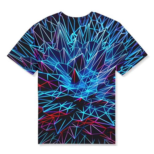 Image of Linnhoy Kids 3D Print Fashion Graphic T-Shirts for Boys Girls 6-16 Years | Unisex Colorful Short Sleeve, Crewneck, Breathable Fabric, Suitable for Daily Sport Festival Wear