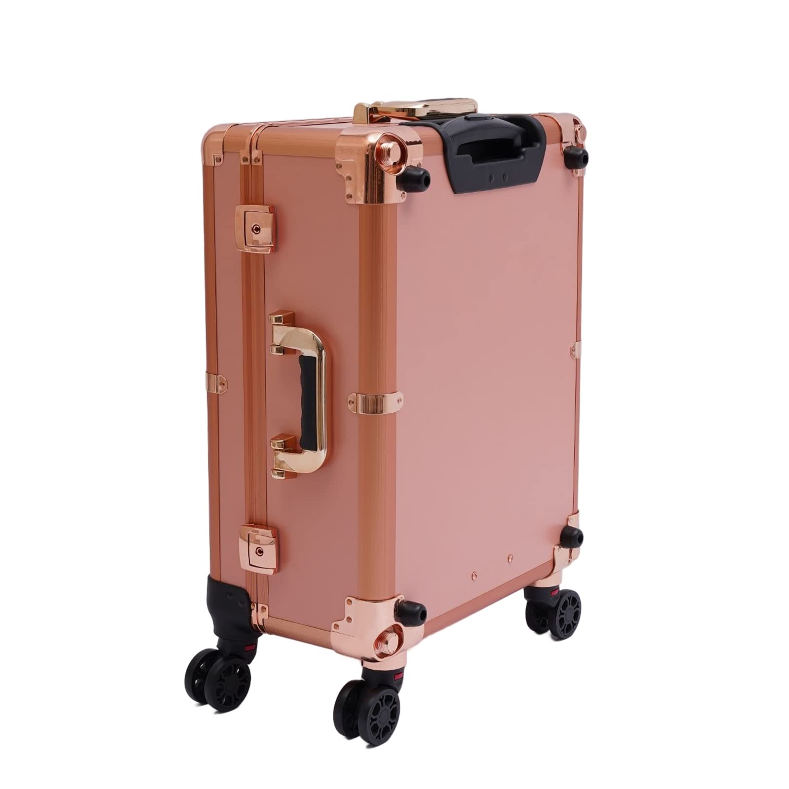 Schminkkoffer Trolley Kosmetik-Zug Tisch Verstellbare Pro-Schminkstation Make up Organizer Portable Makeup Train Case Cosmetic Box Aufbewahrungsbox mit 4 Rollen, LED-Licht & Stützbein