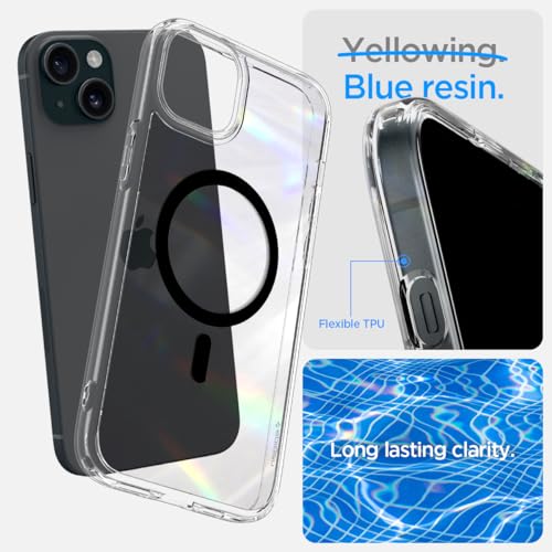Image of Spigen Ultra Hybrid MagFit Back Cover Case for iPhone 15 Plus, MagSafe Compatible, Air Cushion Technology - Polycarbonate + TPU | Black