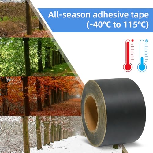 AMOGATO Black Flashing Tape - 4 Inch x 90ft, Flexible Weatherproof Sealing Tape for Home Exterior Repairs, Windows, Doors, Roof Edges & Outdoor Projects