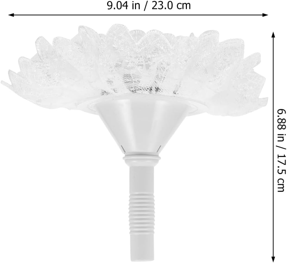 Housoutil Bridal Bouquet Holder Floral Handle with Lace Wedding Supply Lightweight Foam Flower Arrangement Support for Fresh Bouquet 9.05X9.05X6.88In