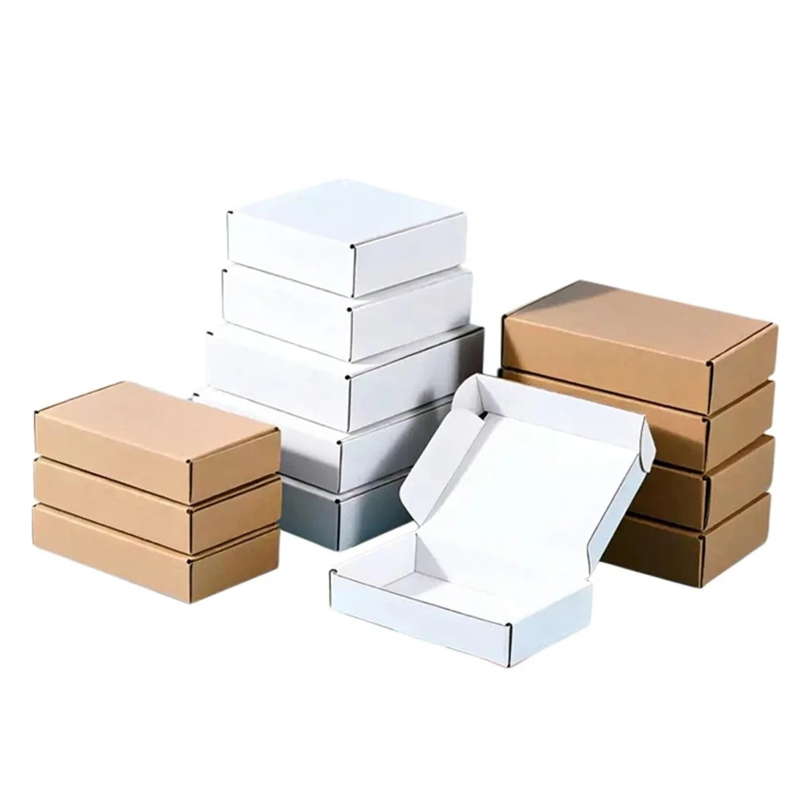 30 Uds. Cajas de envío pequeñas, cajas embalaje cartón corrugado con tapas for empresas, caja papel para Embalaje y Correo(Black,13x8x2.5CM)