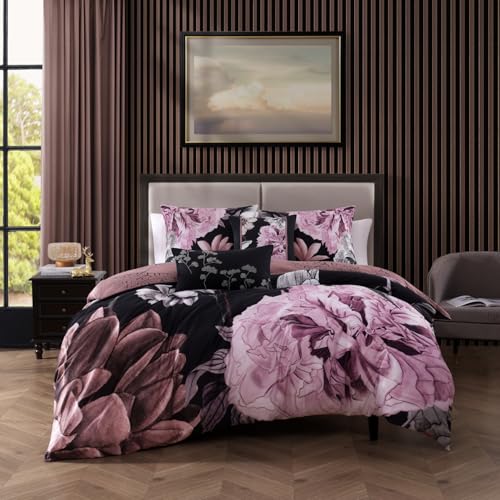 Bebejan Midnight Meadow 5 Piece Reversible Comforter Set, Full/Queen