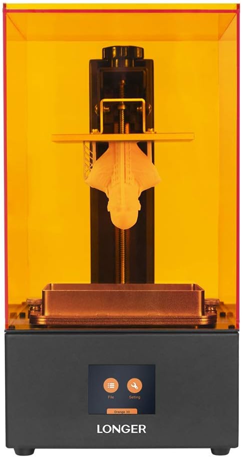 LONGER Orange 30 3D Printer, UV Photocuring 3D Printer with 2K High Resolution LCD Touch Screen, LED Lighting, Print Size 4.72 x 2.68x 6.69 inch