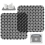 Rainway 2 Stück Küche Spülbeckenmatte, PVC Spülbeckeneinlage Zuschneidbare, rutschfest Spülmatte für Spülbecken, Spülbecken Schutzmatte, Spülbeckenmatte für Geschirr und Becken, 28 x 28 cm