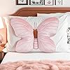 Labauxite Butterfly Shaped Throw Pillow, Soft Butterfly Stuffed Seat Cushion Pad,Plush Pillow Velvet Decorative Animal Pillow for Couch Living Room Bed (All Pink) #5