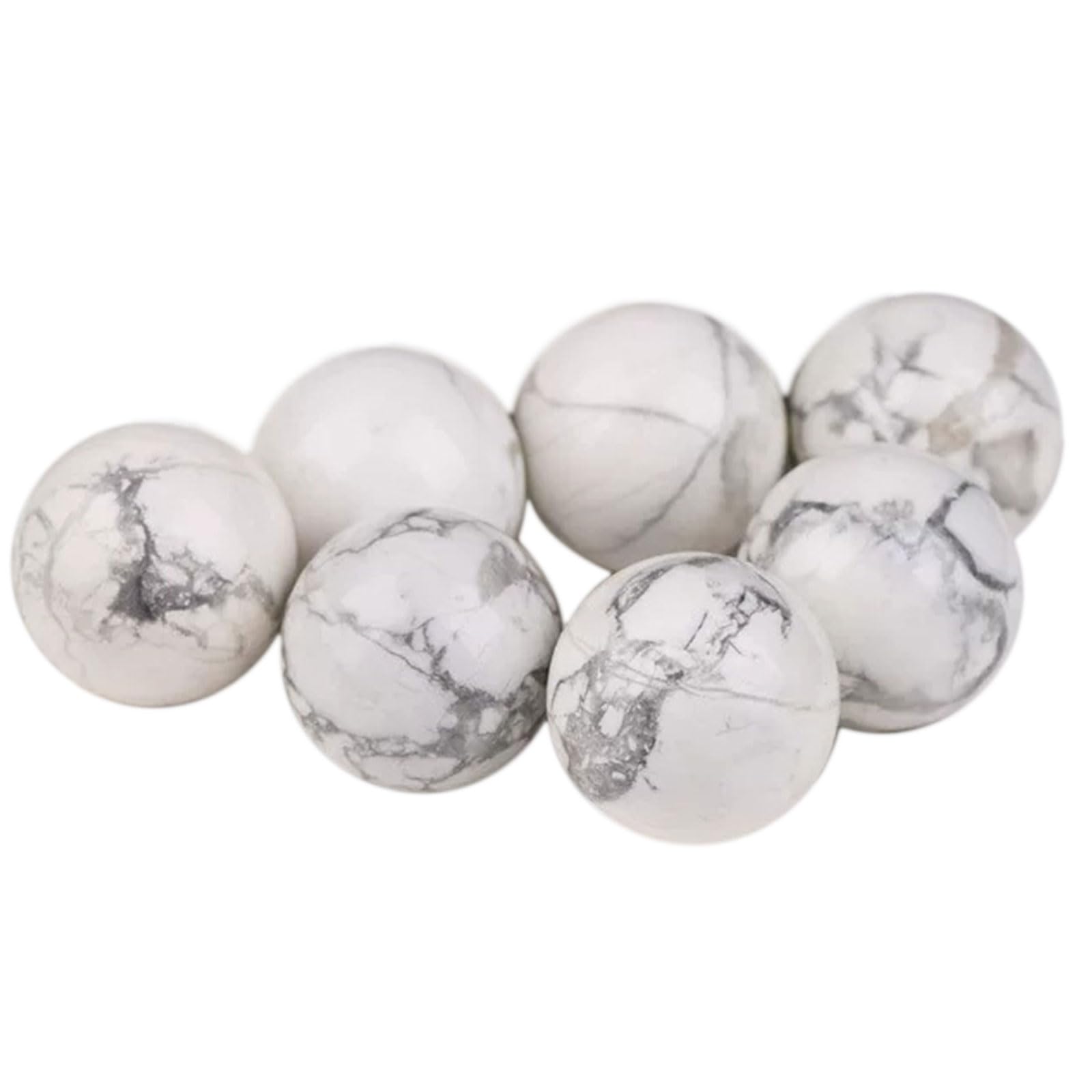 DECORN Nature Crystal Ball 7 Sphere 20mm/0.8", Ideal for Reiki, Chakra, Feng Shui, Meditation, and Healing, Home Decor and Gemstone Collection, Palm Stones, TouchStones,Howlite