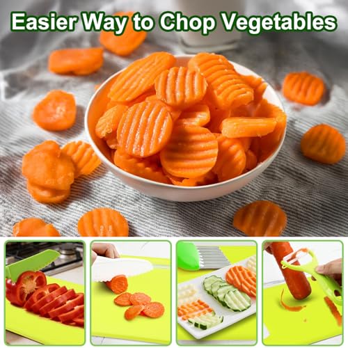 ITClosud 6-teiliges Kindermesserset, Montessori-Messer wie Schälmesser, Schneidebrett und Schälmesser, Geeignet für Kinder ab 2 Jahren zum Spielen und zur Eltern-Kind-Interaktion (6)