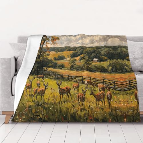 Couverture en flanelle supérieure au motif cerf rustique chic - 2