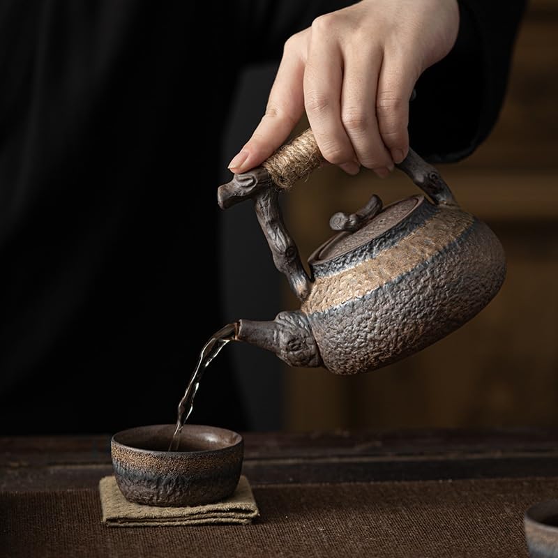 Amazon.com: Tea Kettle Tea Pot Hemp Rope Handle Dead Wood Portable