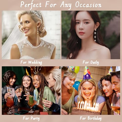 Sereney Sterling Silver Pearl Earrings for Women, Pearl Dangle Earrings for Bride as Wedding Earrings Freshwater Pearl Drop Jewelry as Bridesmaid Earrings Pearl Jewelry as Birthday Gifts 7